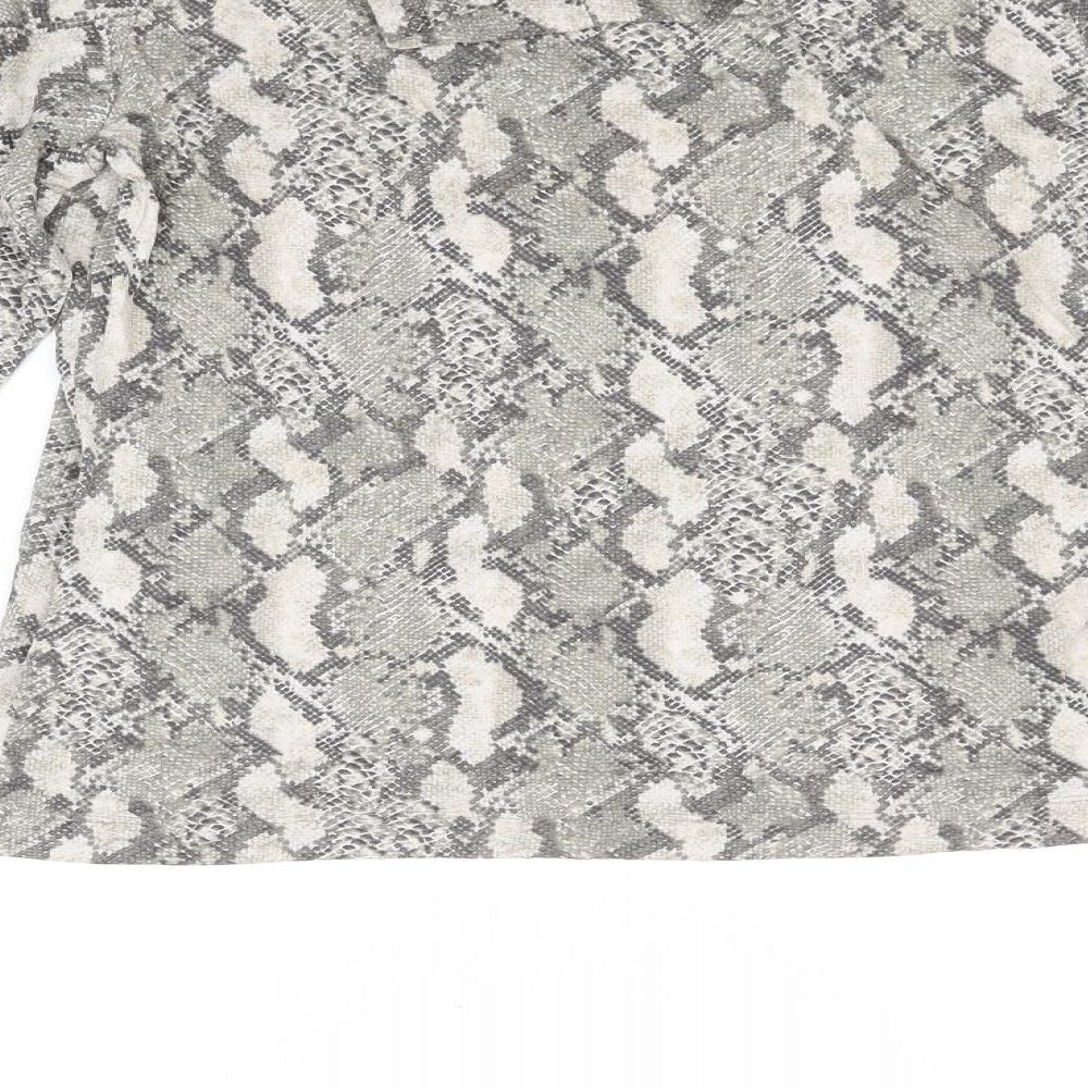 H&M Womens Grey Animal Print  Basic T-Shirt Size L