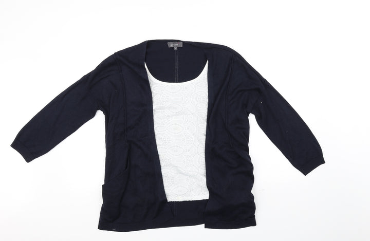 Per Una Womens Blue Cardigan Jumper Size 14