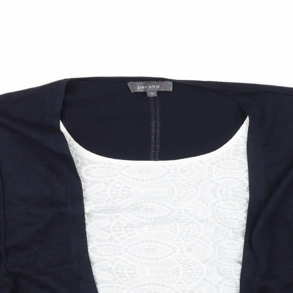 Per Una Womens Blue   Cardigan Jumper Size 14
