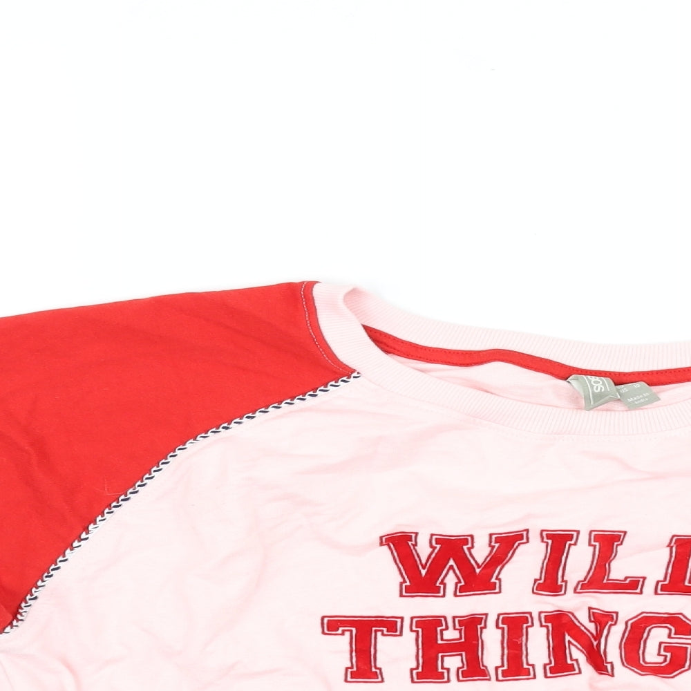 ASOS Womens Pink   Basic T-Shirt Size 14  - cropped