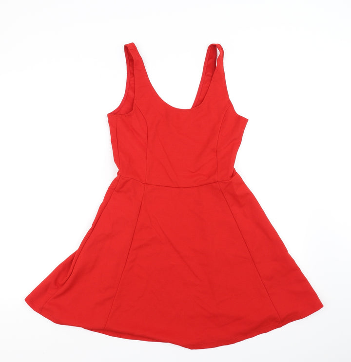 Divided Womens Red A-Line Size 12