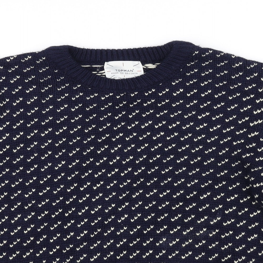 Topman Mens Blue   Pullover Jumper Size L