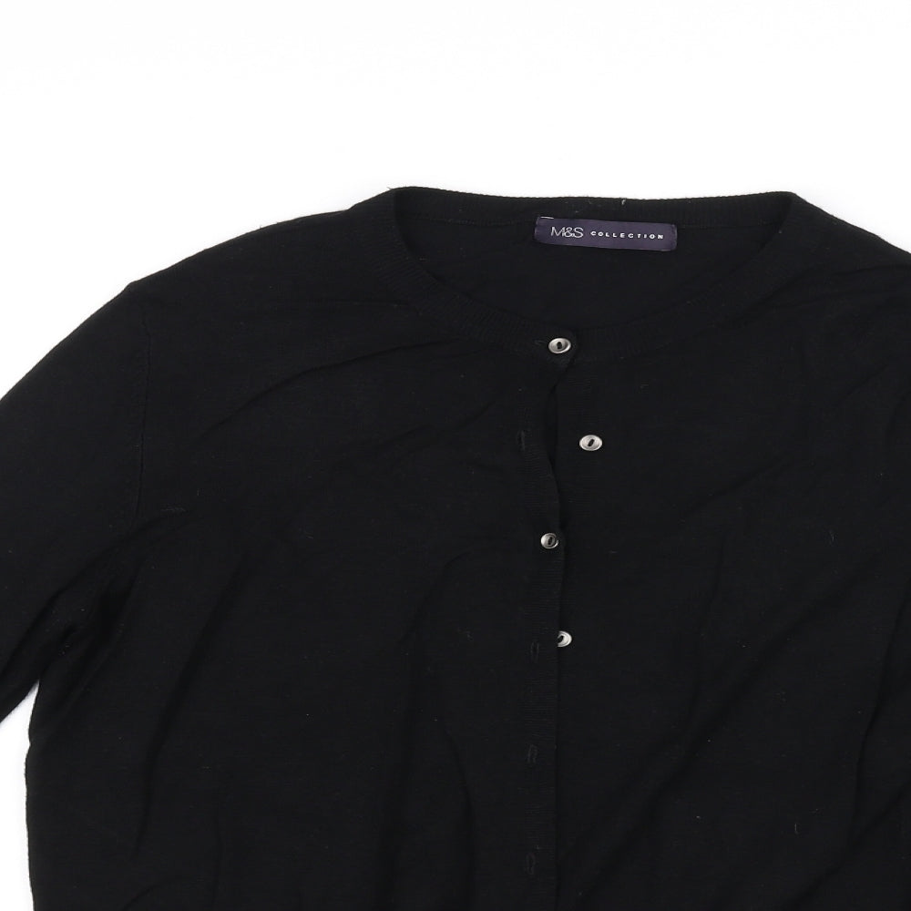 Marks and Spencer Womens Black   Cardigan Jumper Size 14