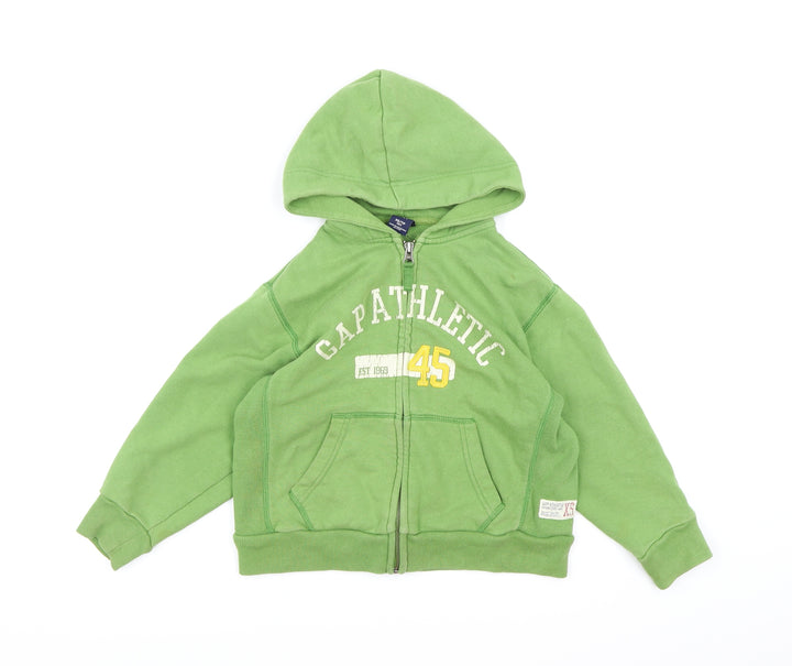 Gap Boys Green Jersey Full Zip Hoodie Size 4 Years