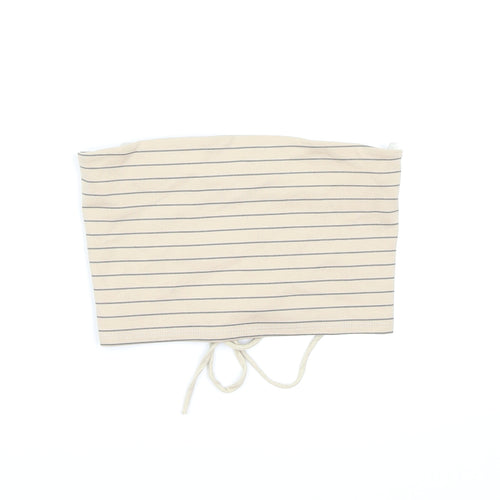 Fashion Nova Womens Beige Striped  Cropped Tank Size M