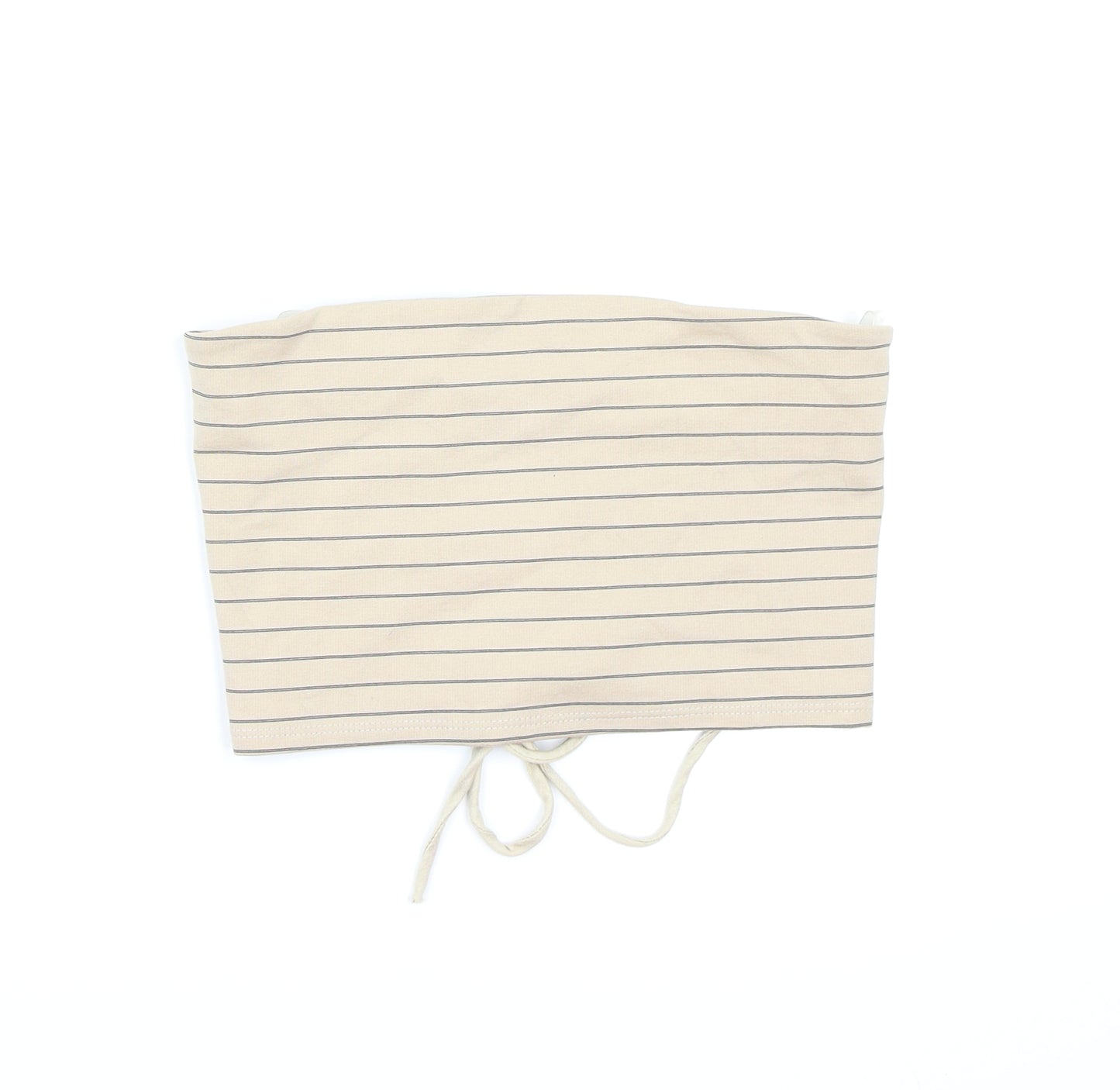 Fashion Nova Womens Beige Striped  Cropped Tank Size M