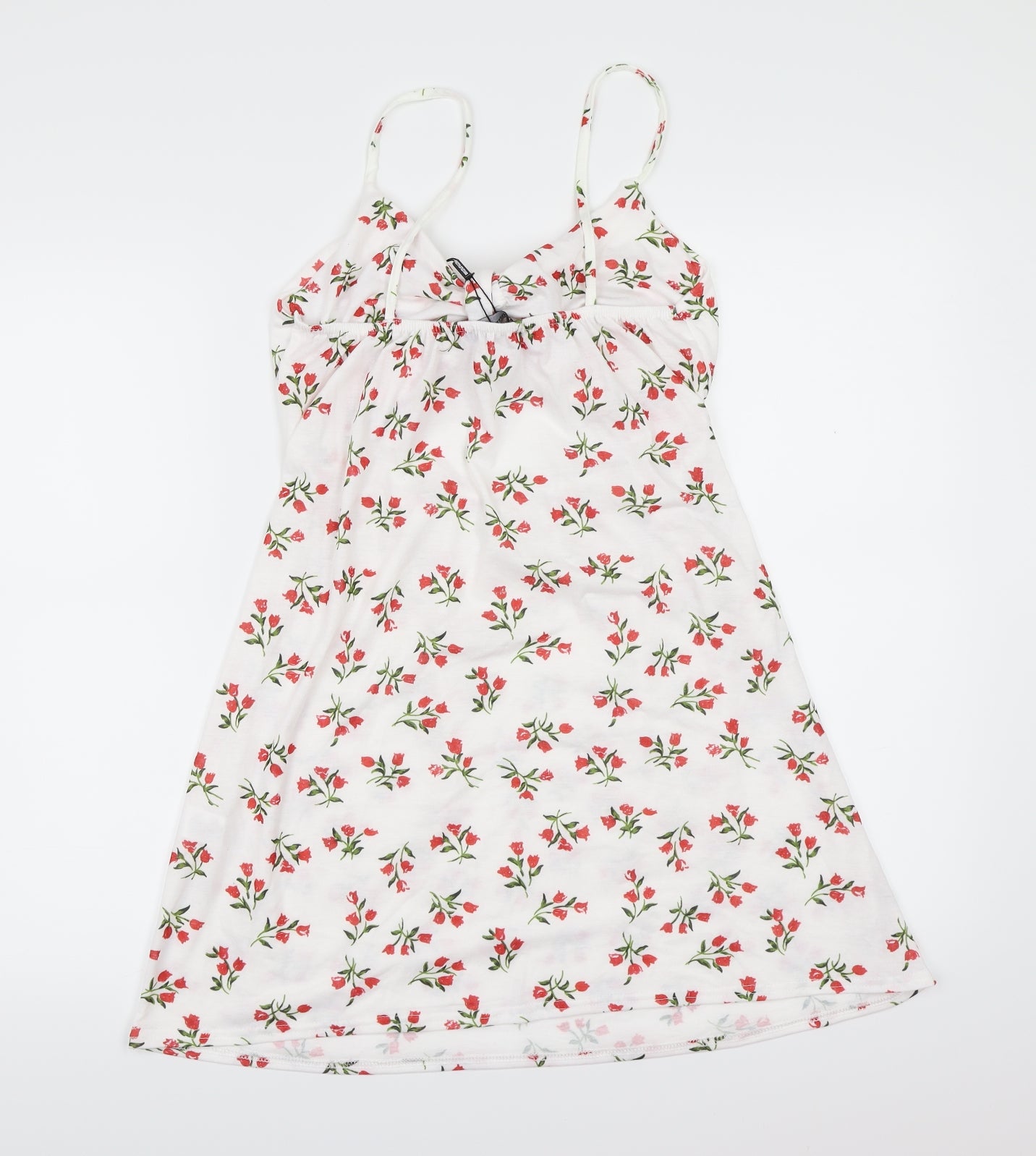 PRETTYLITTLETHING Womens White Floral  Mini  Size 16