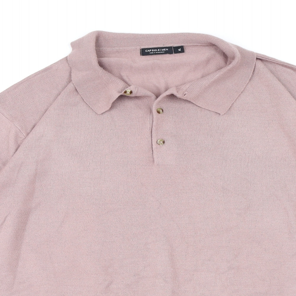 CAPSULE  Mens Pink  Knit Pullover Jumper Size XL
