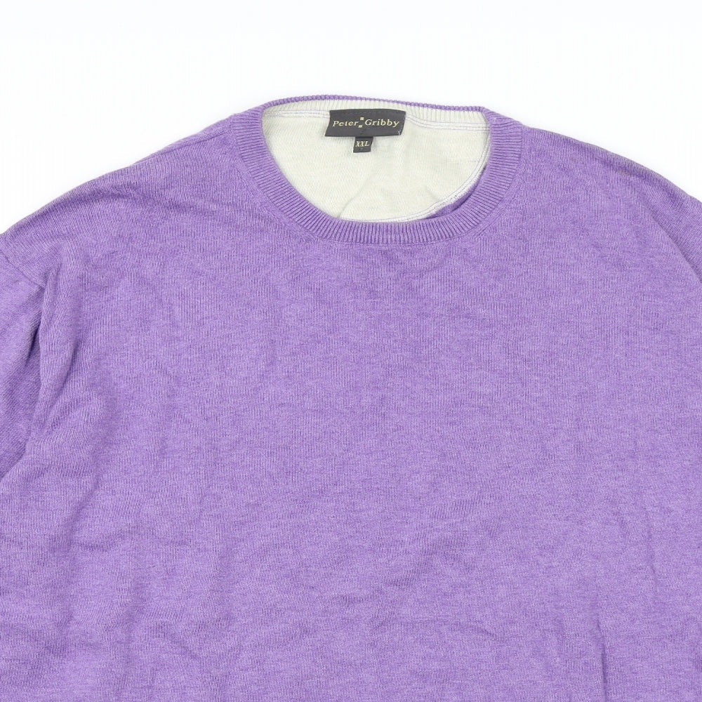 Peter Gribby Mens Purple  Knit Pullover Jumper Size 2XL
