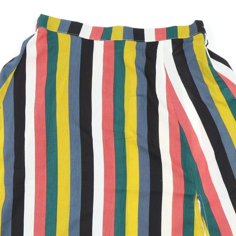 Boohoo Womens Multicoloured Striped  A-Line Skirt Size 14