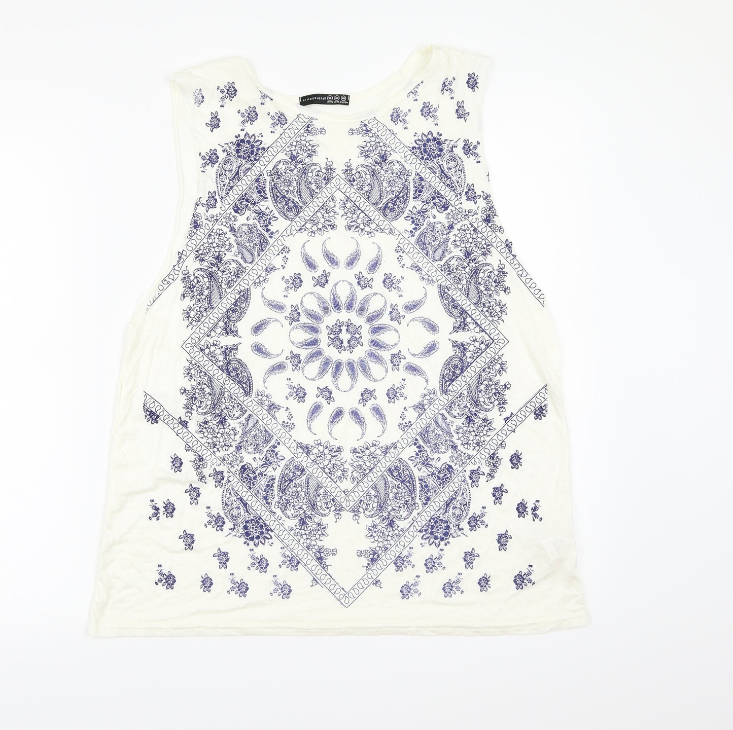 Atmosphere Womens Beige Geometric  Basic Tank Size 18