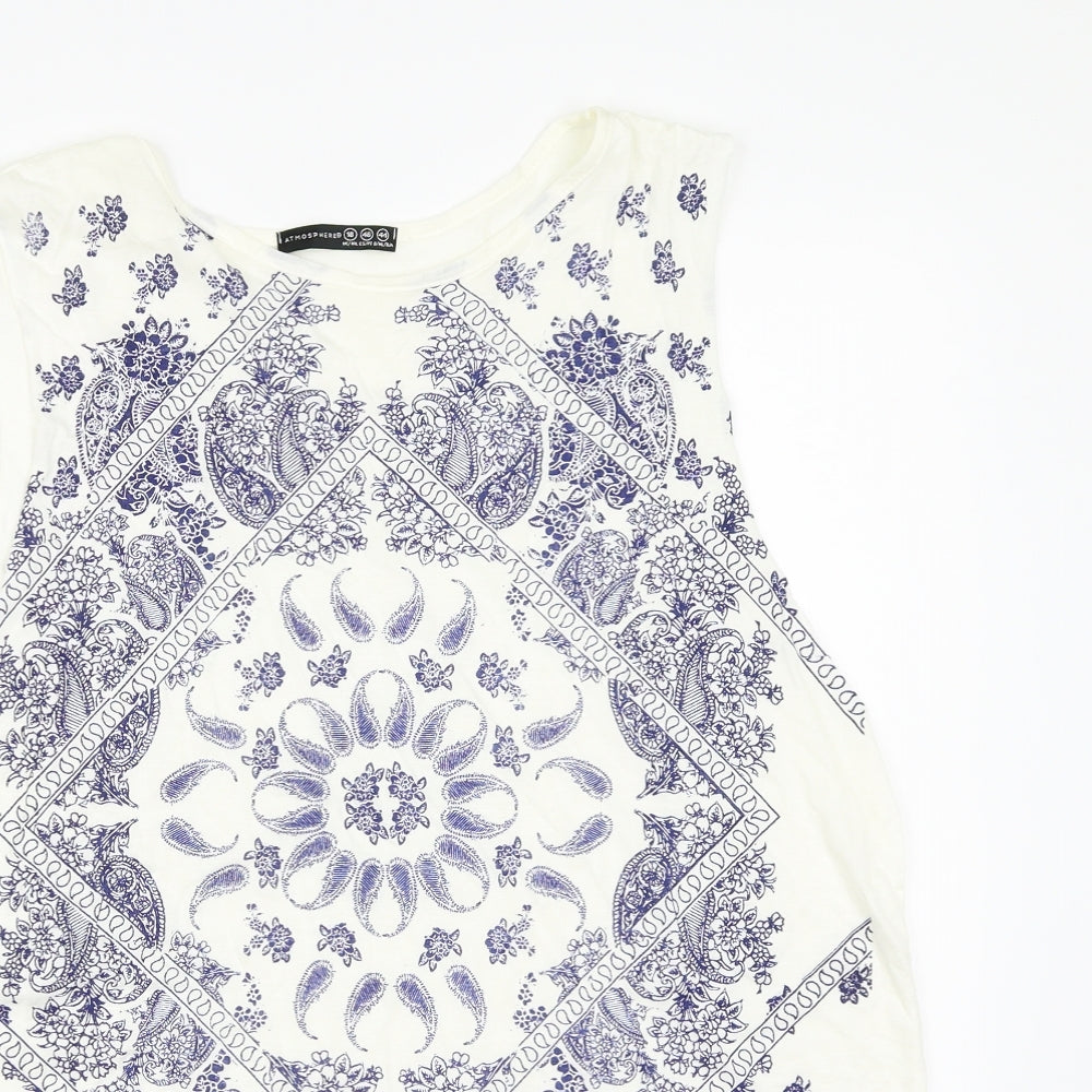 Atmosphere Womens Beige Geometric  Basic Tank Size 18