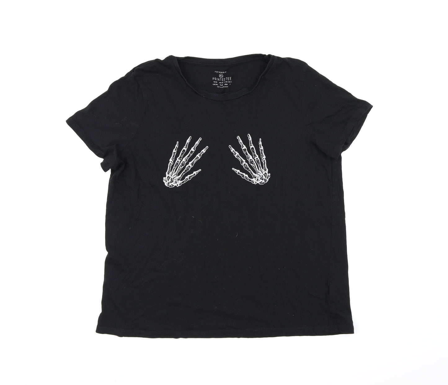 Primark Womens Black   Basic T-Shirt Size 18  - Halloween
