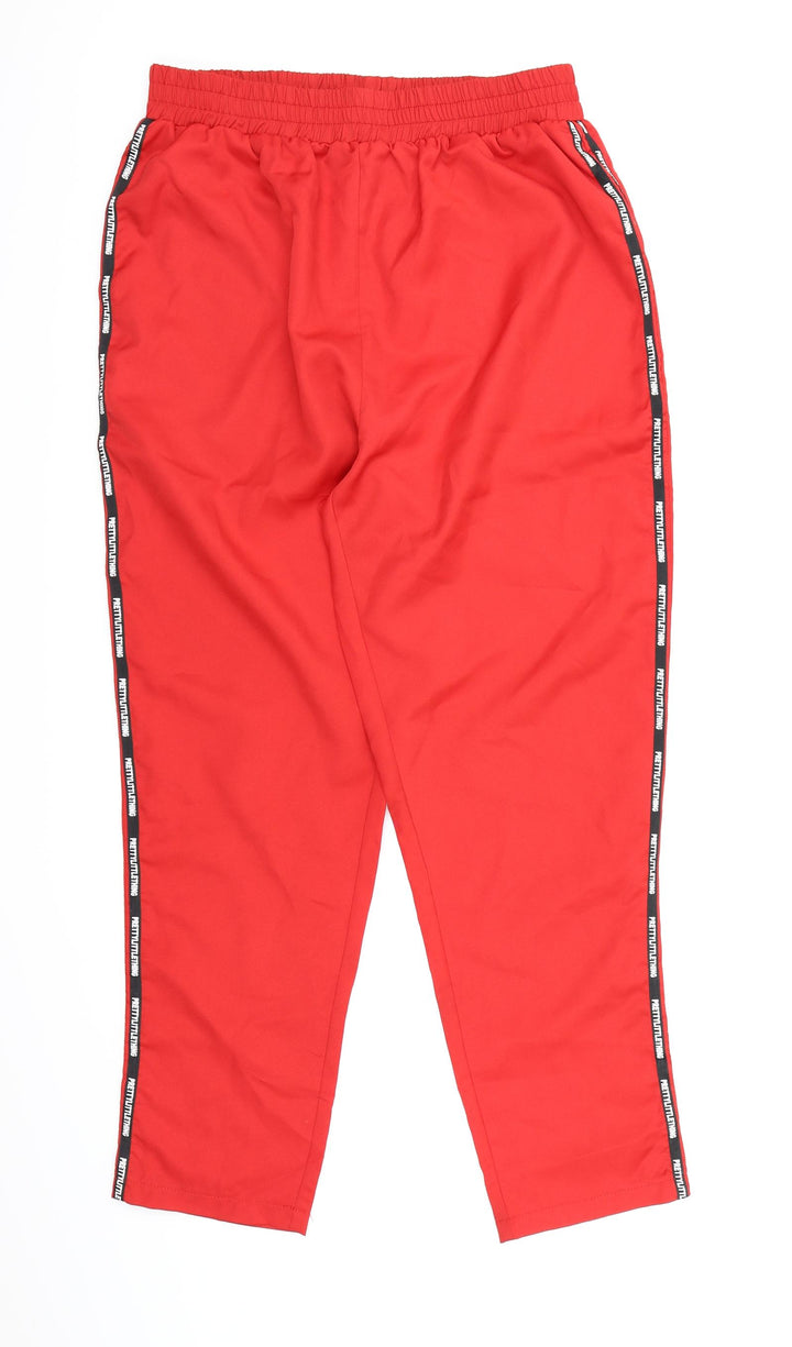 PRETTYLITTLETHING Womens Red   Trousers  Size 16 L28 in