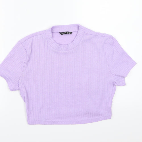 SHIEN Womens Purple   Cropped T-Shirt Size XL
