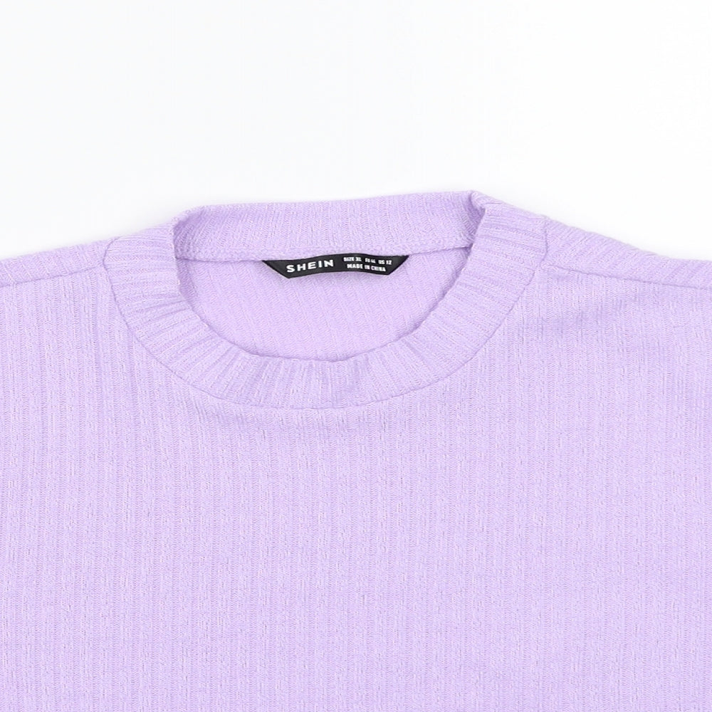 SHIEN Womens Purple   Cropped T-Shirt Size XL