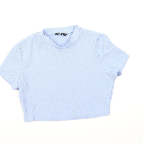 SHIEN Womens Blue   Cropped T-Shirt Size XL