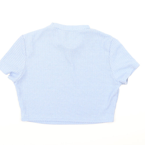 SHIEN Womens Blue   Cropped T-Shirt Size XL