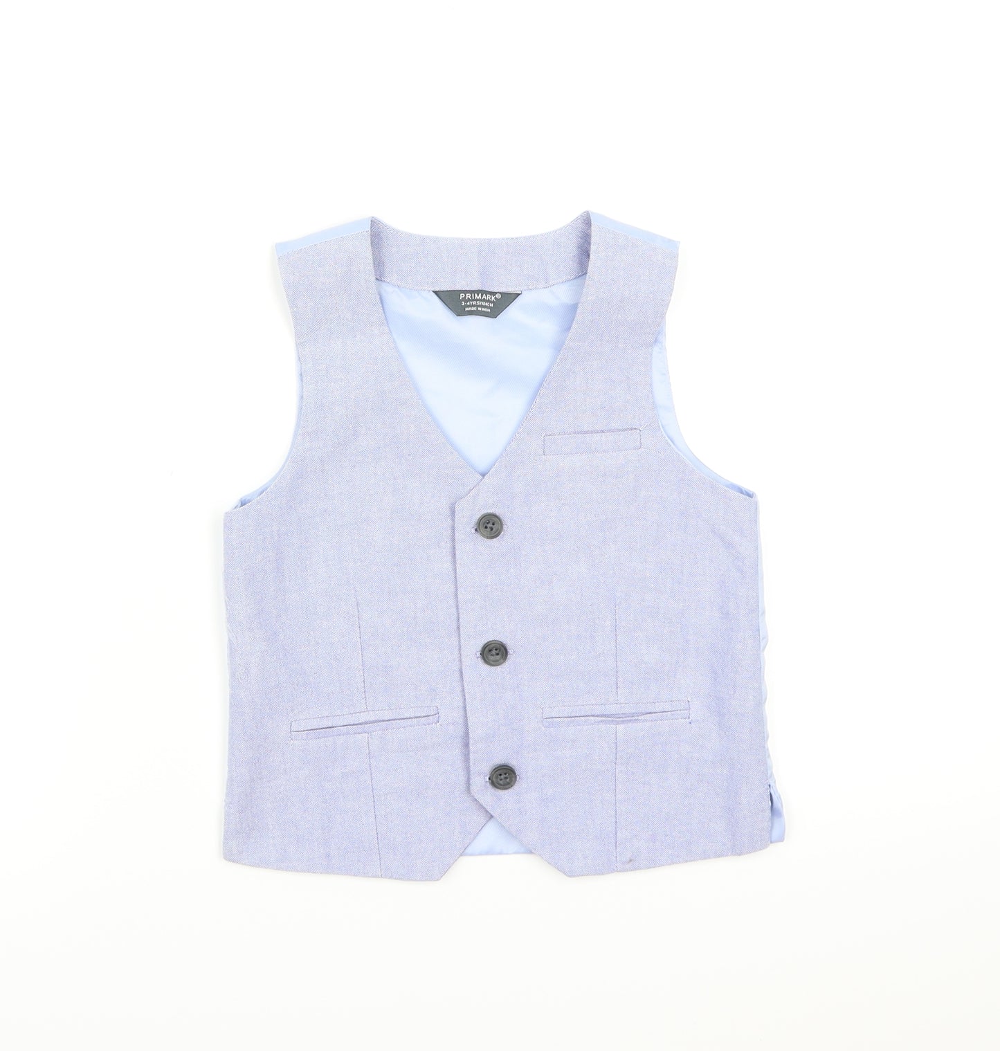 Primark Boys Blue   Jacket Waistcoat Size 3-4 Years