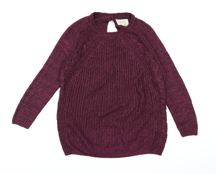 New Look Womens Purple  Knit Pullover Jumper Size S