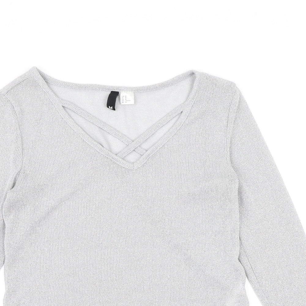 Divided by H&M Womens Silver  Knit Pullover Jumper Size M