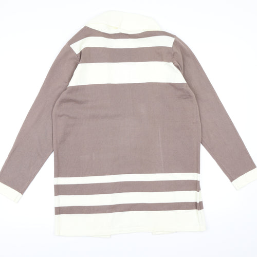 Fay Louise Womens Brown Striped Knit Cardigan Jumper Size L
