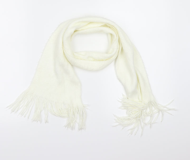 Preworn Womens White  Fleece  Scarf