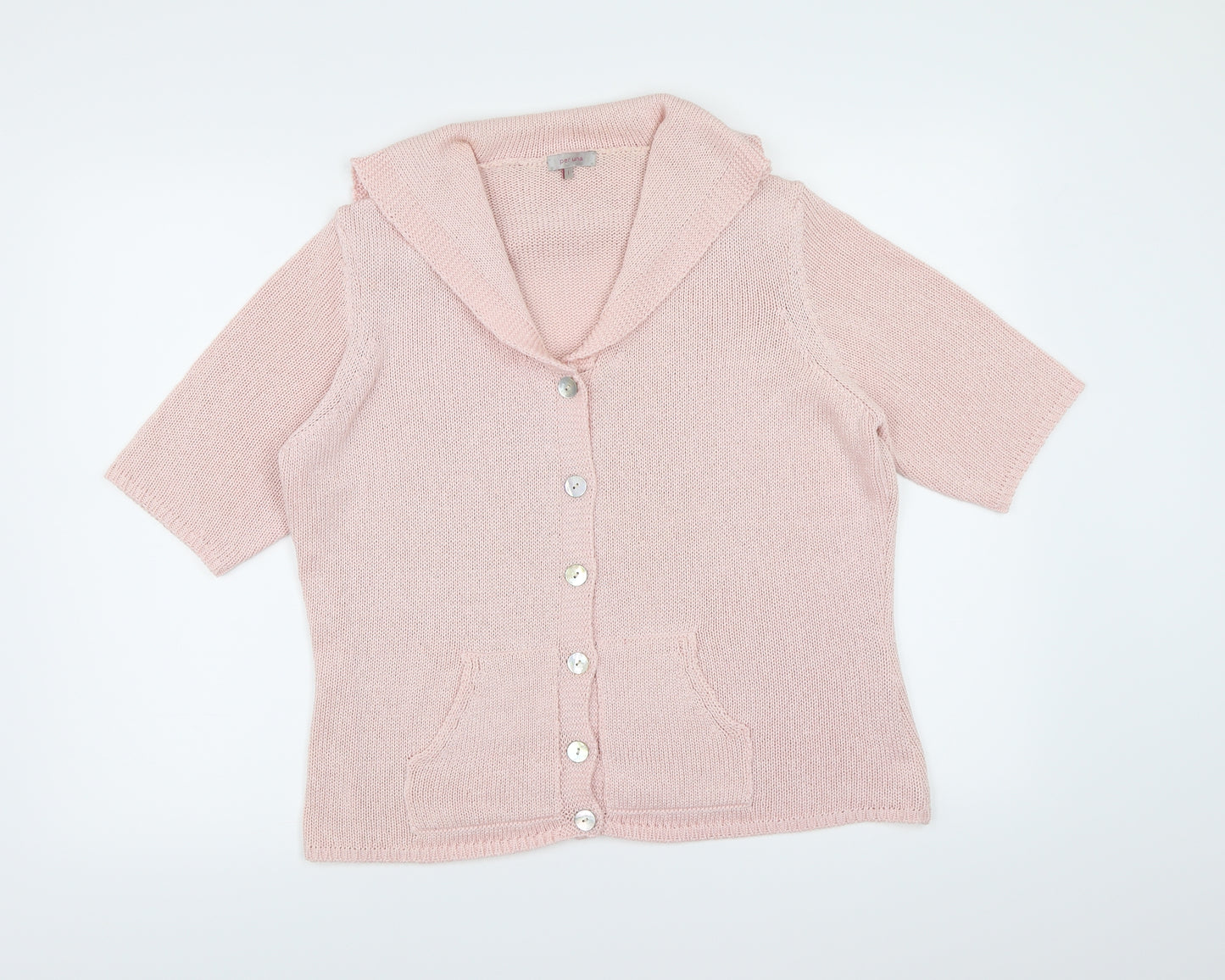 Per Una Womens Pink  Knit Cardigan Jumper Size L