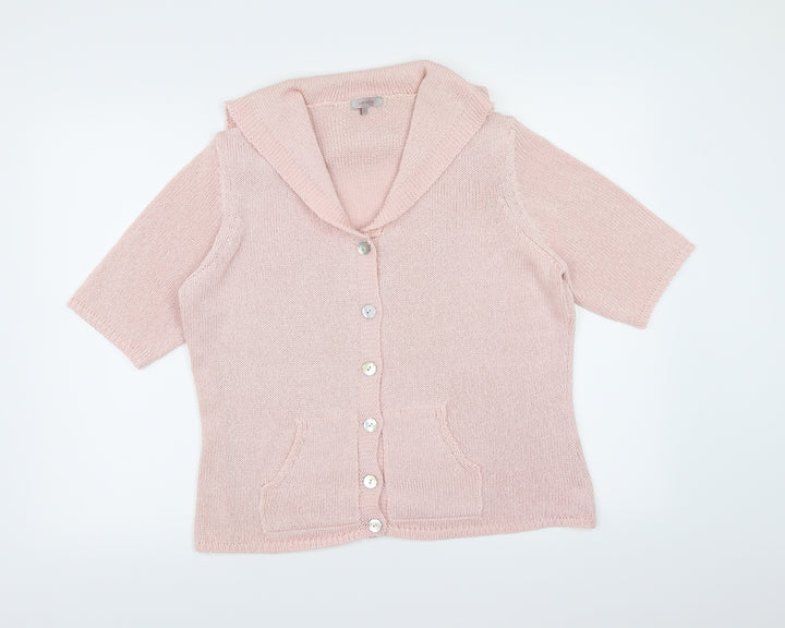 Per Una Womens Pink Knit Cardigan Jumper Size L