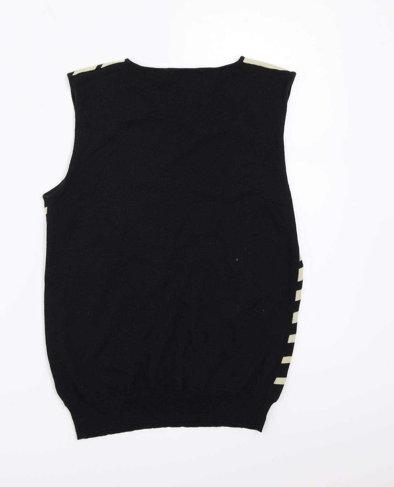 Turnover Womens Blue Striped Knit Vest Jumper Size S