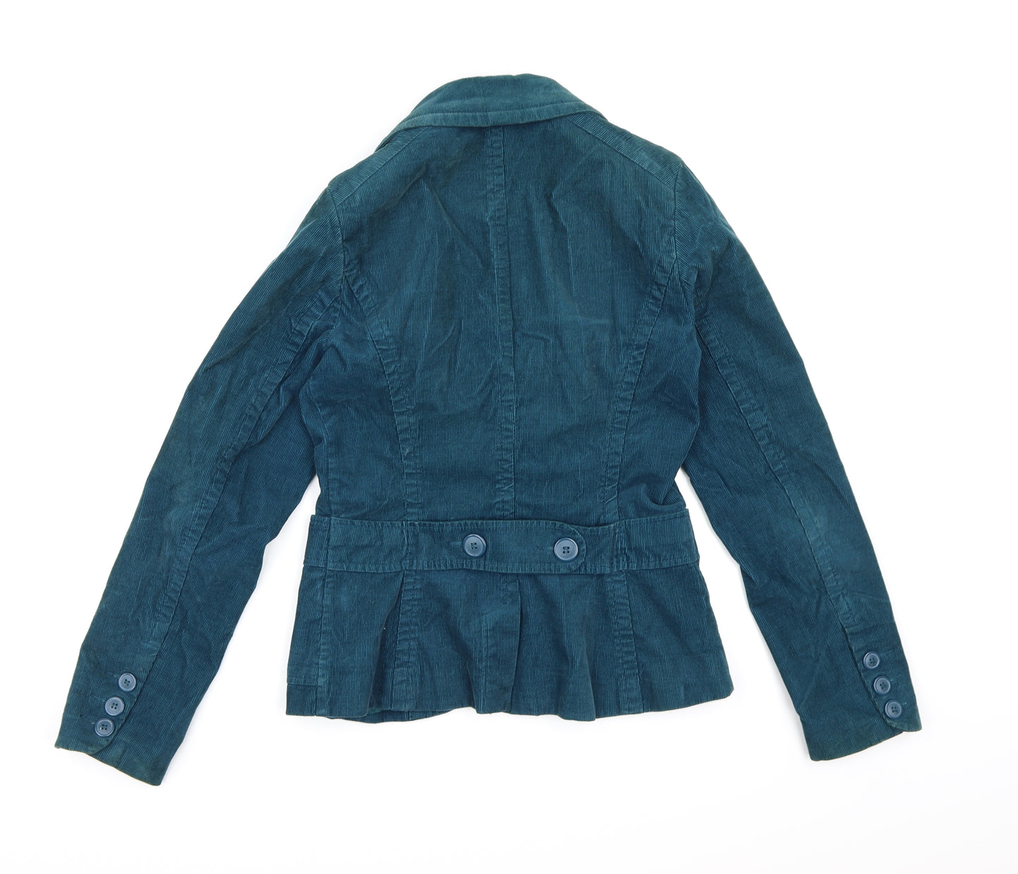 H&M Womens Blue  Corduroy Jacket Blazer Size 8