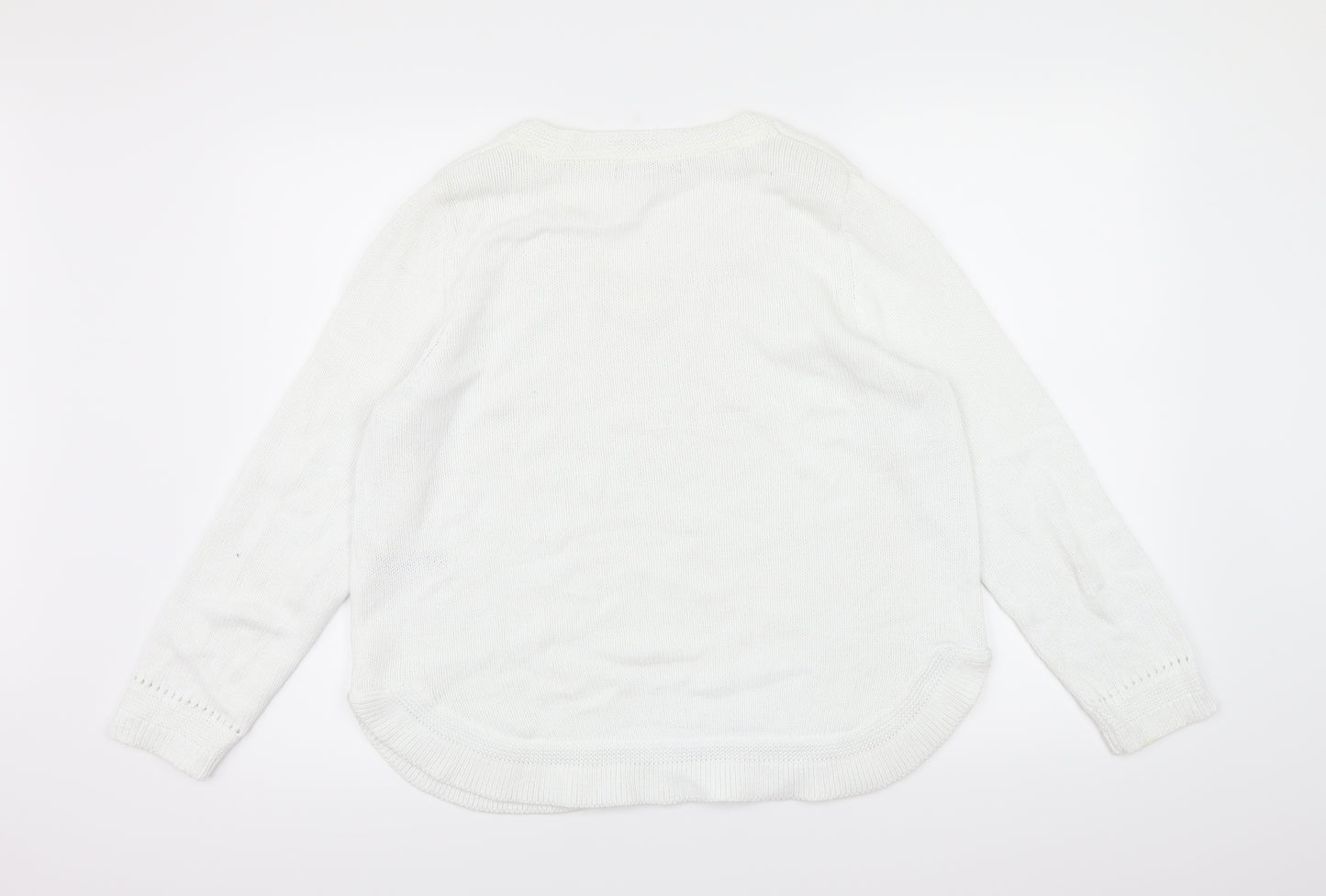 Marks and Spencer Womens White  Knit Pullover Jumper Size 14