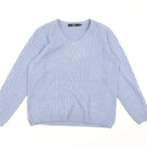 Isle Essentials Womens Blue  Knit Pullover Jumper Size 18