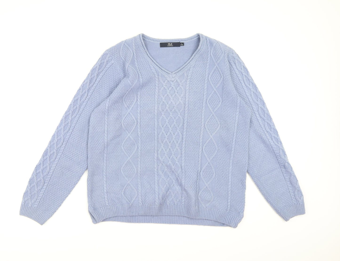Isle Essentials Womens Blue  Knit Pullover Jumper Size 18