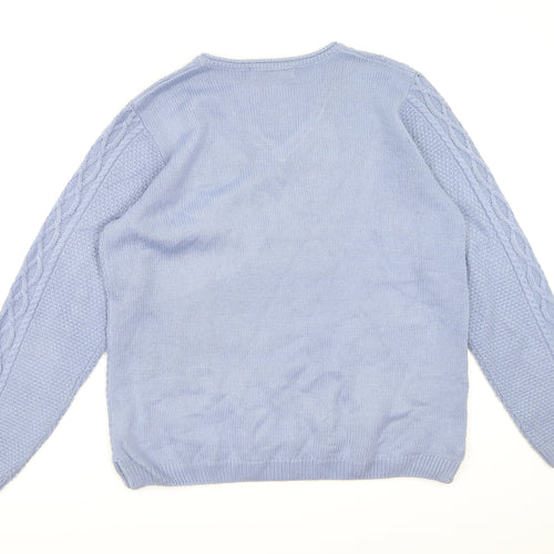 Isle Essentials Womens Blue  Knit Pullover Jumper Size 18