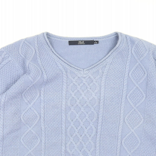 Isle Essentials Womens Blue  Knit Pullover Jumper Size 18