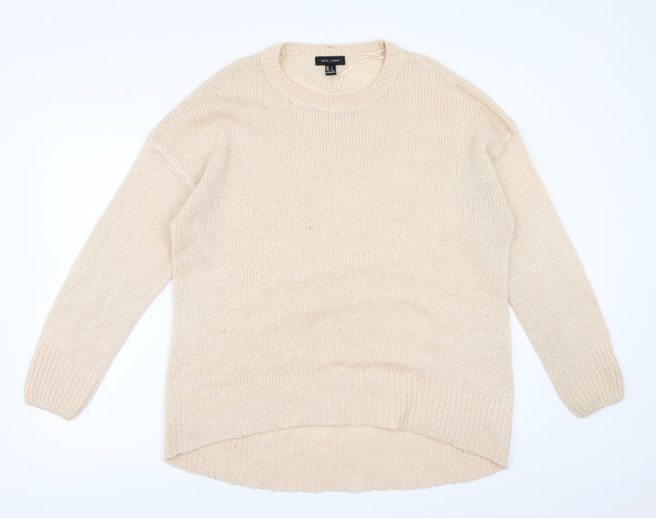 New Look Womens Pink Knit Pullover Jumper Size L
