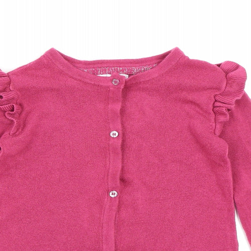 Primark Girls Pink  Knit Cardigan Jumper Size 7-8 Years