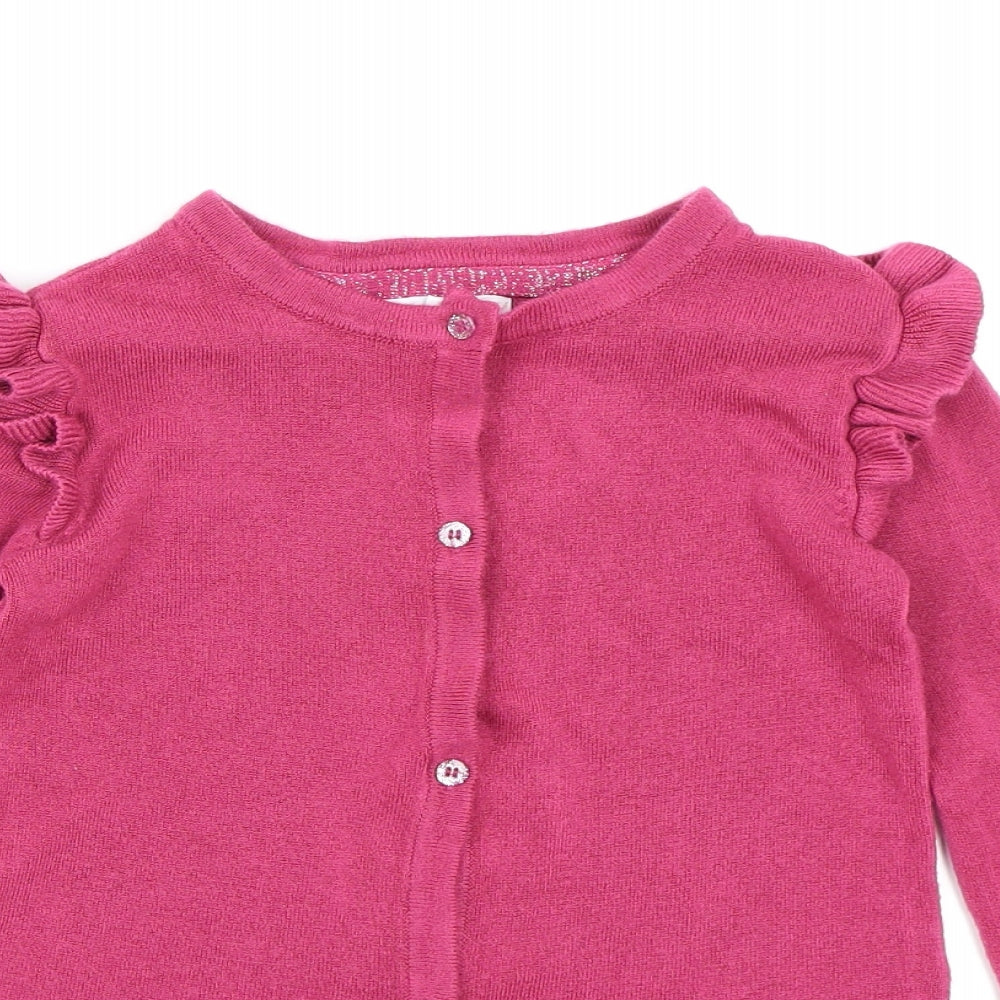Primark Girls Pink  Knit Cardigan Jumper Size 7-8 Years