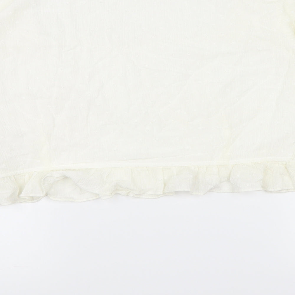 Nasty Gal Womens White   Cropped Blouse Size 14