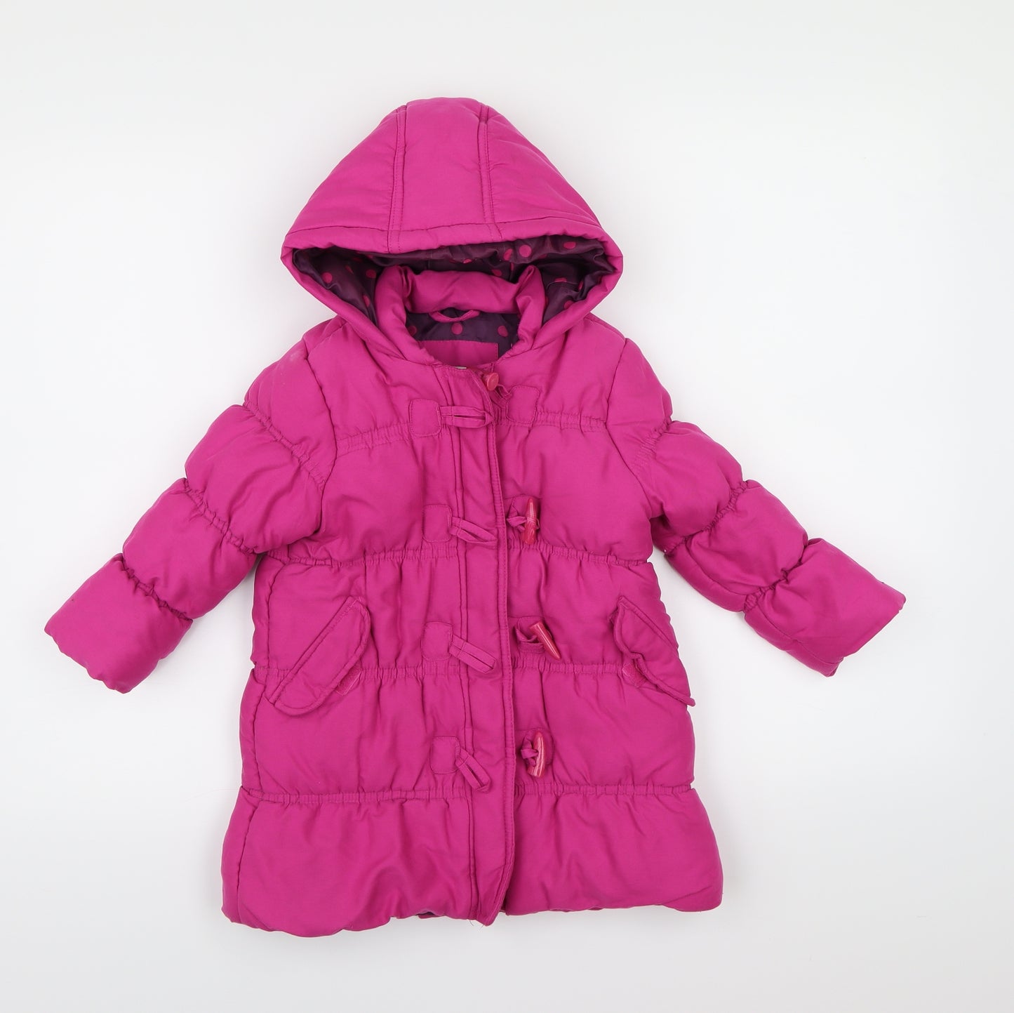 John Lewis Girls Pink   Basic Coat Coat Size 3 Years