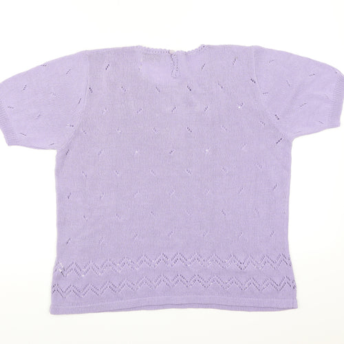 Affections Womens Purple  Knit Pullover Jumper Size M