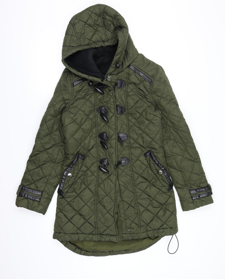 NEXT Womens Green Quilted Coat Size 6