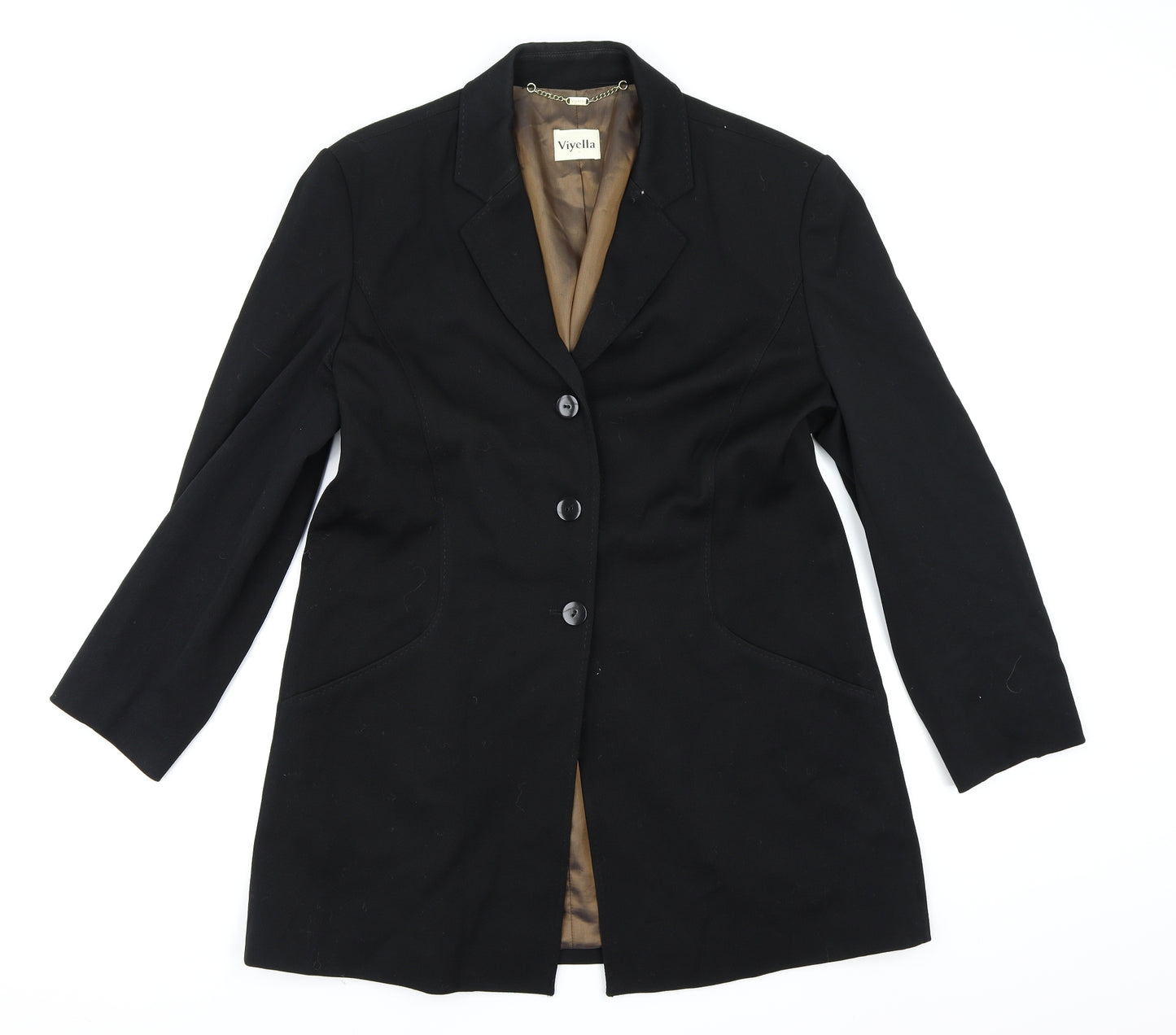 Viyella Womens Black  Rayon Jacket Blazer Size 16