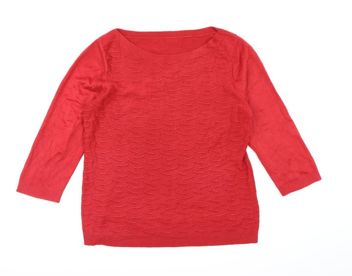 Bonmarché Womens Red Knit Pullover Jumper Size 14