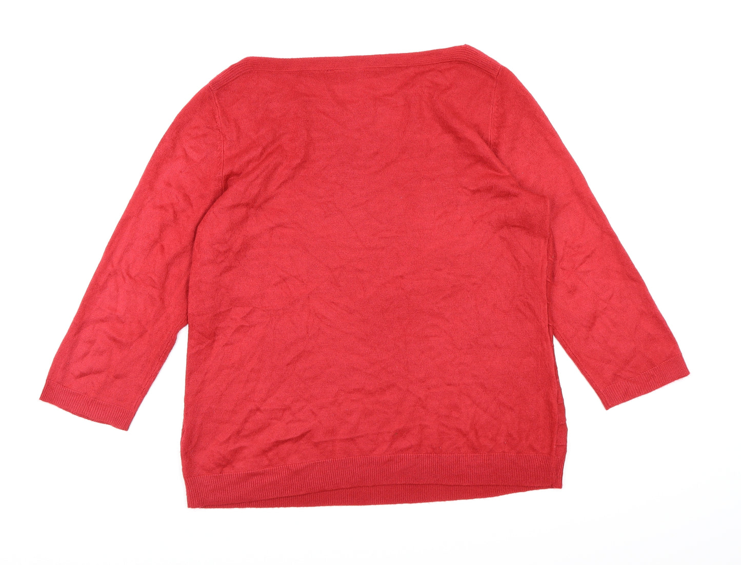 Bonmarché Womens Red  Knit Pullover Jumper Size 14