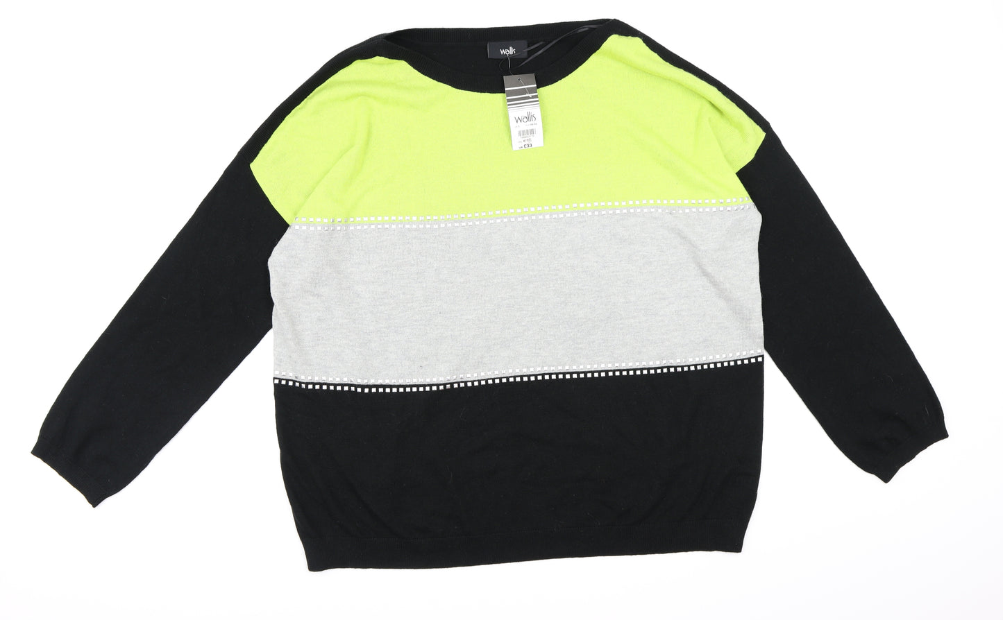 Wallis Mens Black  Knit Pullover Jumper Size L