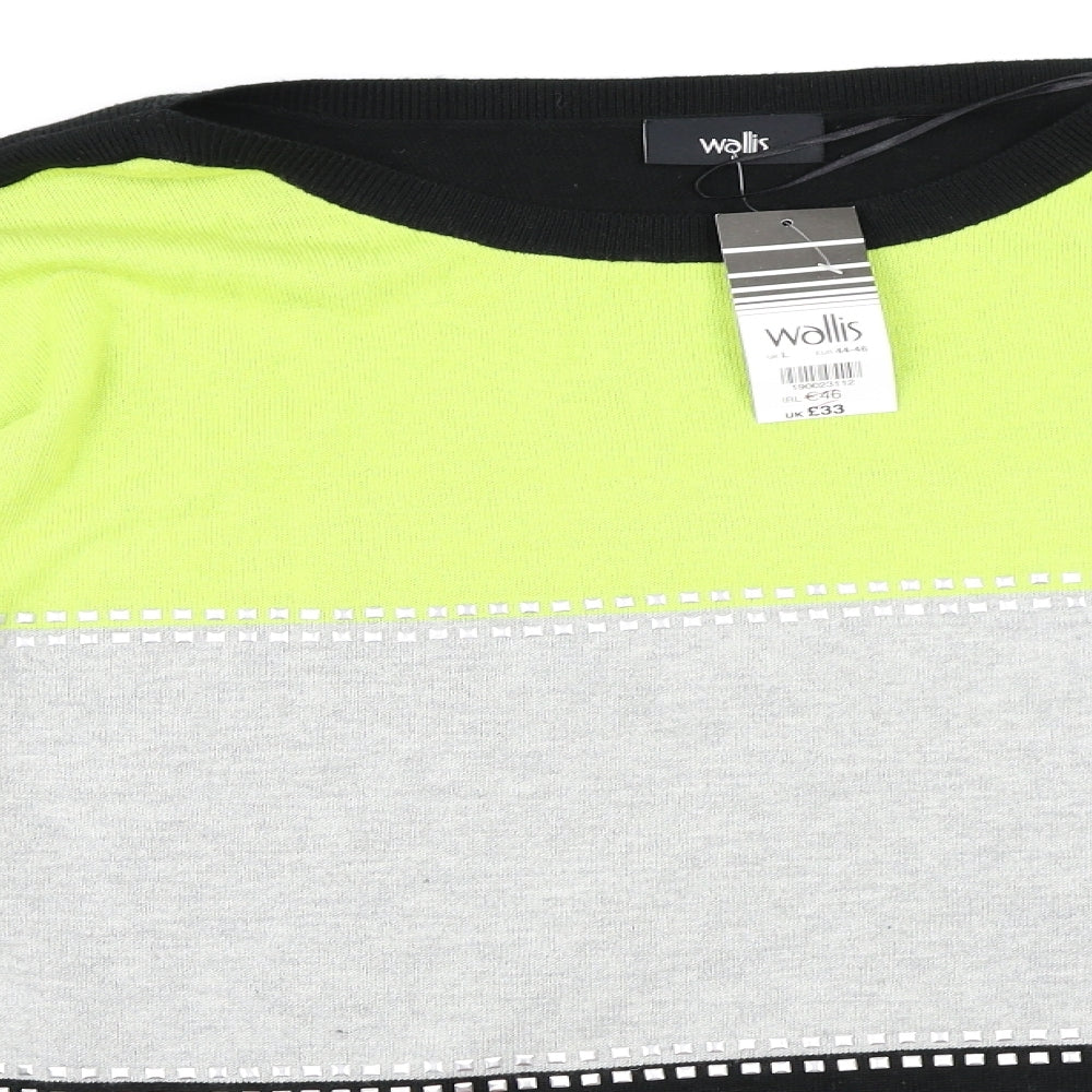 Wallis Mens Black  Knit Pullover Jumper Size L