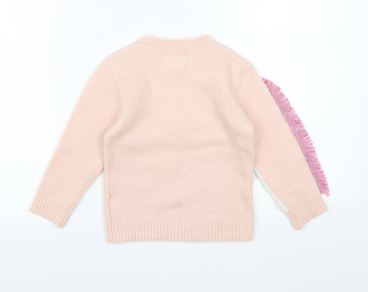 F&F Girls Pink  Knit Pullover Jumper Size 2-3 Years  - Unicorn