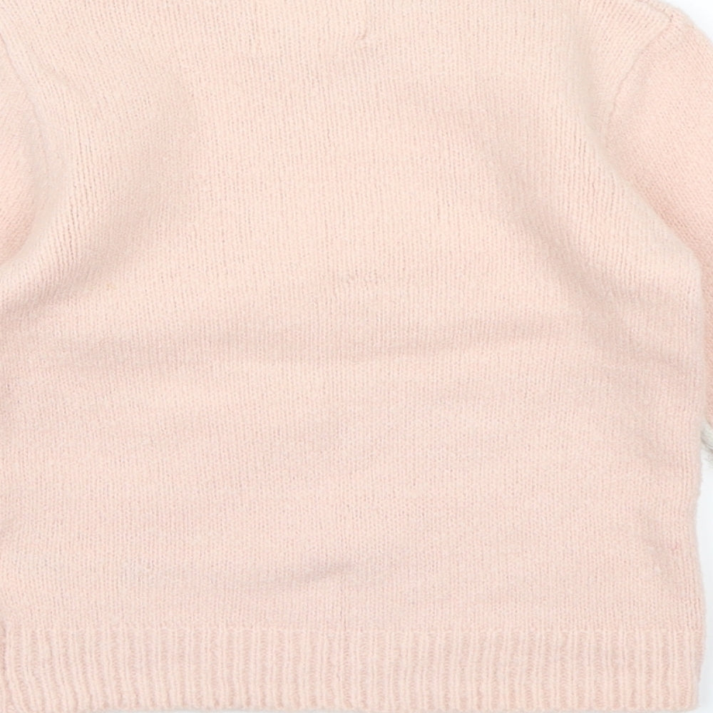 F&F Girls Pink  Knit Pullover Jumper Size 2-3 Years  - Unicorn